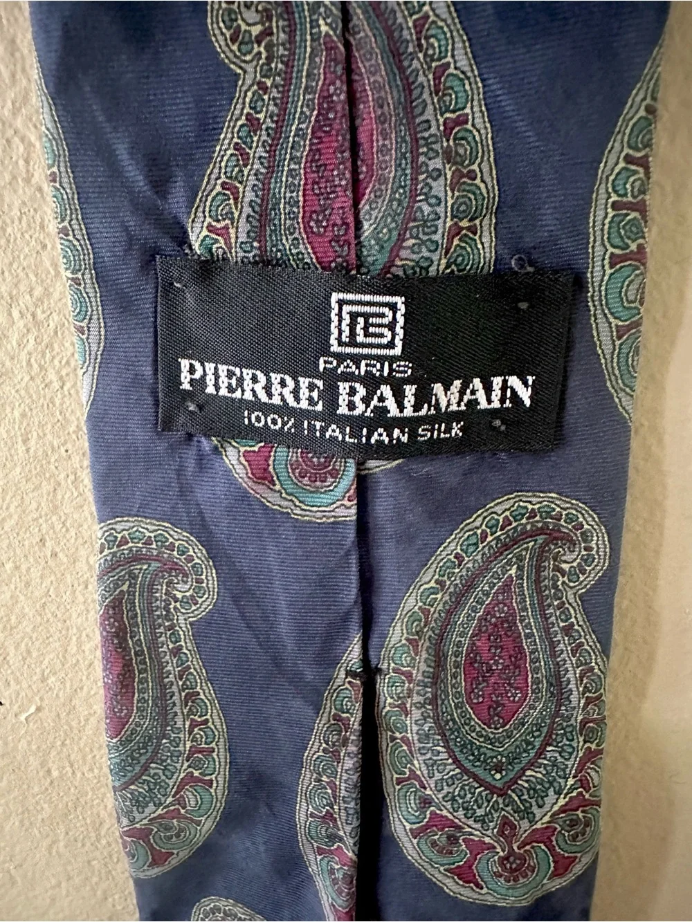 Vintage Blue Paisley Pierre Balmain Tie